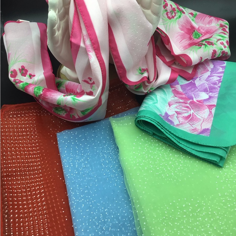 Vintage Ladies Scarves. Made in Italy